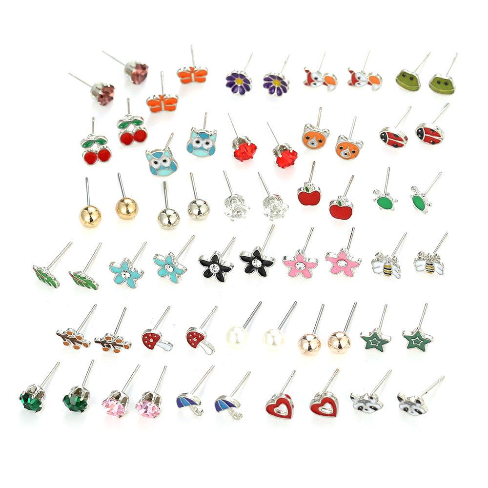 Colorful fox stud earrings for women