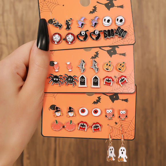 Frog earrings showcased with vibrant colours