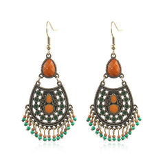 Close-up of Colourful Beads on Tassel Earrings image 2