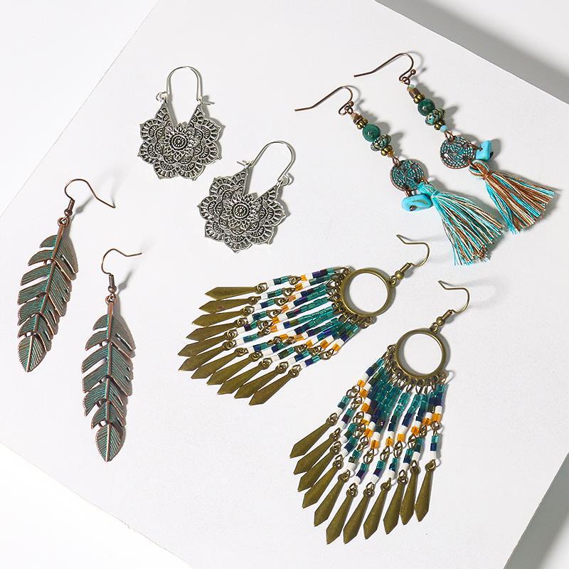 Bohemian Style Tassel Earrings Display image 4