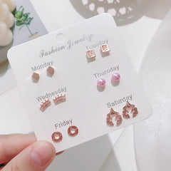Stylish Korean Autumn Winter Pearl Bow Earrings Set - Image 7