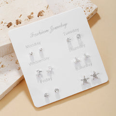 Stylish Korean Autumn Winter Pearl Bow Earrings Set - Image 10