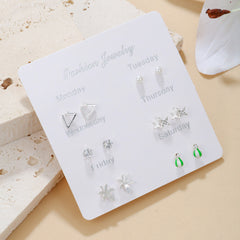 Stylish Korean Autumn Winter Pearl Bow Earrings Set - Image 1