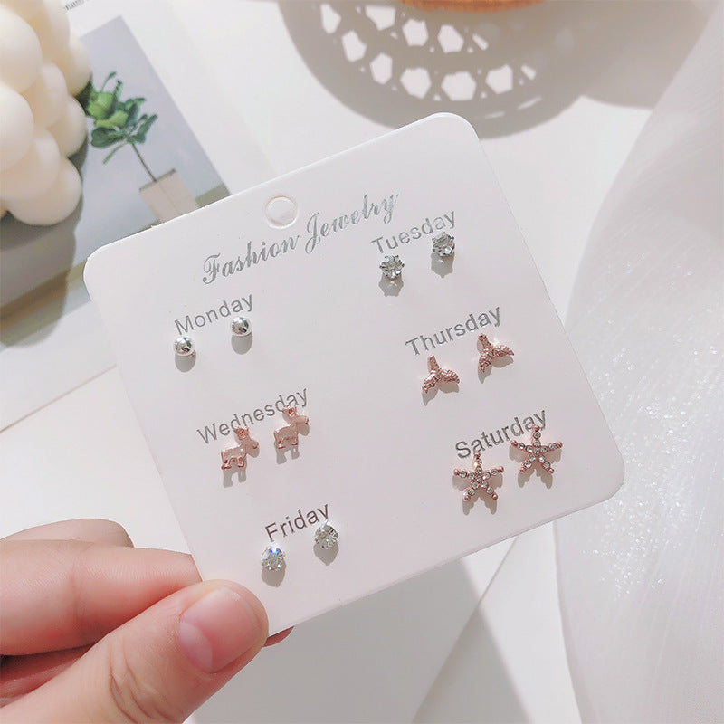 Stylish Korean Autumn Winter Pearl Bow Earrings Set - Image 3