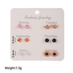 Stylish Korean Autumn Winter Pearl Bow Earrings Set - Image 5