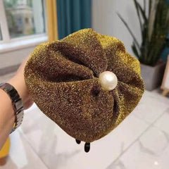 Elegant Retro Pearl Bow Beret Hat Image 9