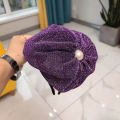 Elegant Retro Pearl Bow Beret Hat Image 4