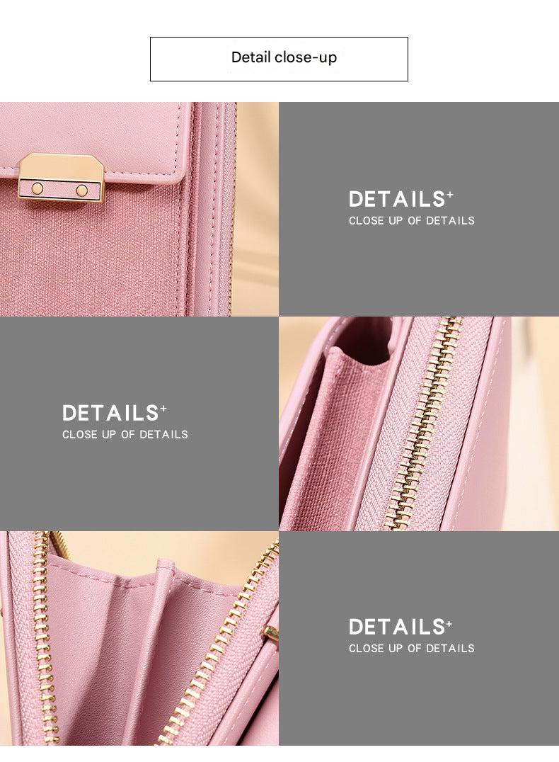 Compact bag for mobile phone in apricot