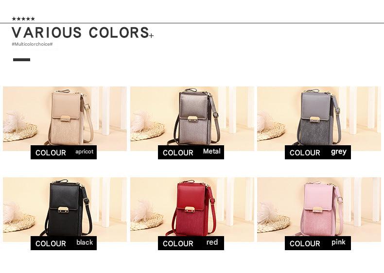 Various colour options of women's crossbody bags
