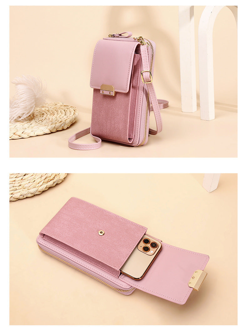 Elegant red women's smartphone crossbody bag