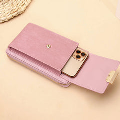 Chic pink handbag with lock