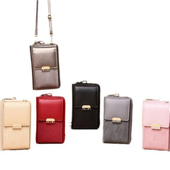 Compact bag for mobile phone in apricot