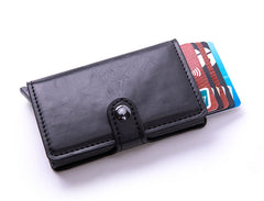 PU card holder in red colour on table