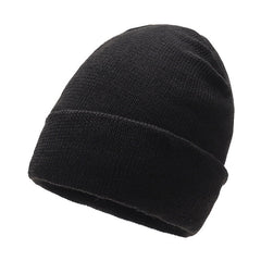 Men's thick knitted winter cycling beanie - black