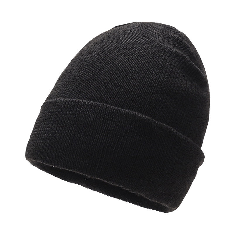 Men's thick knitted winter cycling beanie - black