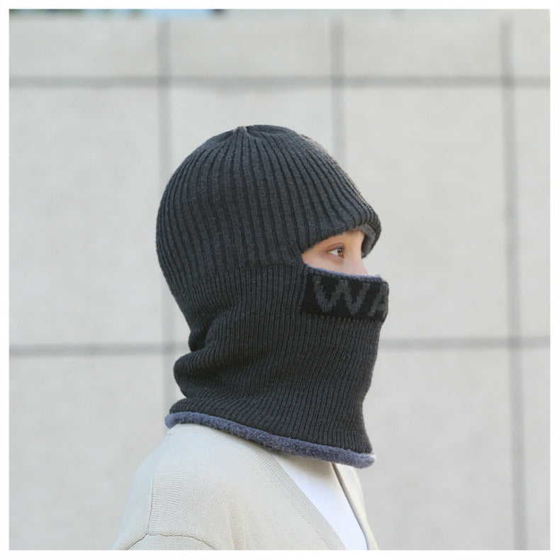 Detail of quality knitting on men's winter hat