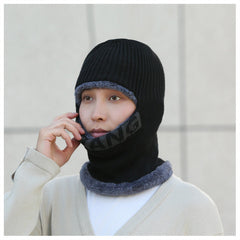 Men's thick knitted winter cycling beanie - dark gray