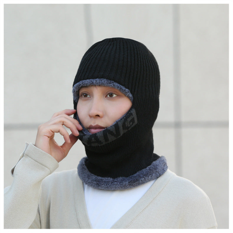 Men's thick knitted winter cycling beanie - dark gray