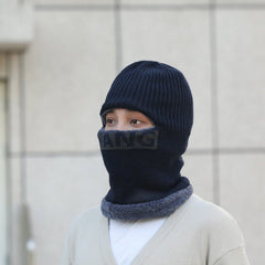 Detail of quality knitting on men's winter hat