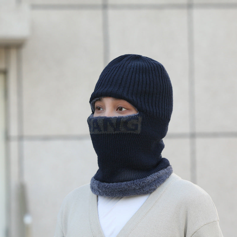 Detail of quality knitting on men's winter hat