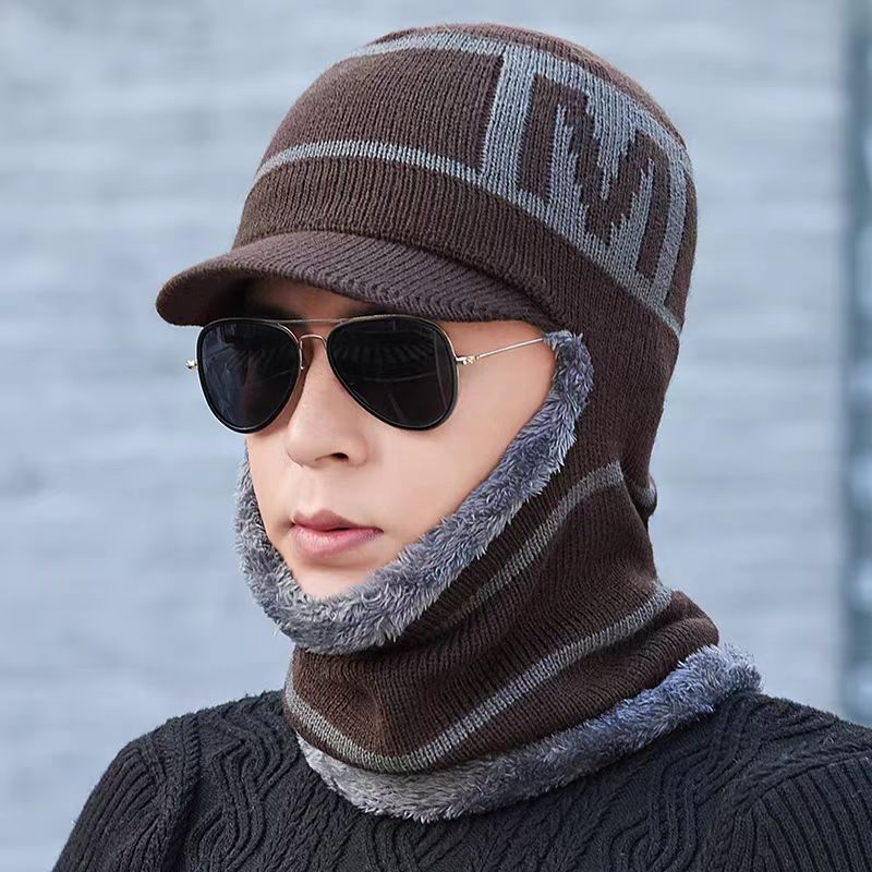 Men's winter fleece cap in casual setting