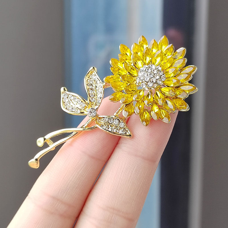 Colourful Wheat Ears Brooch with Crystals