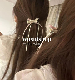 Handmade yellow bow hair clip for kids