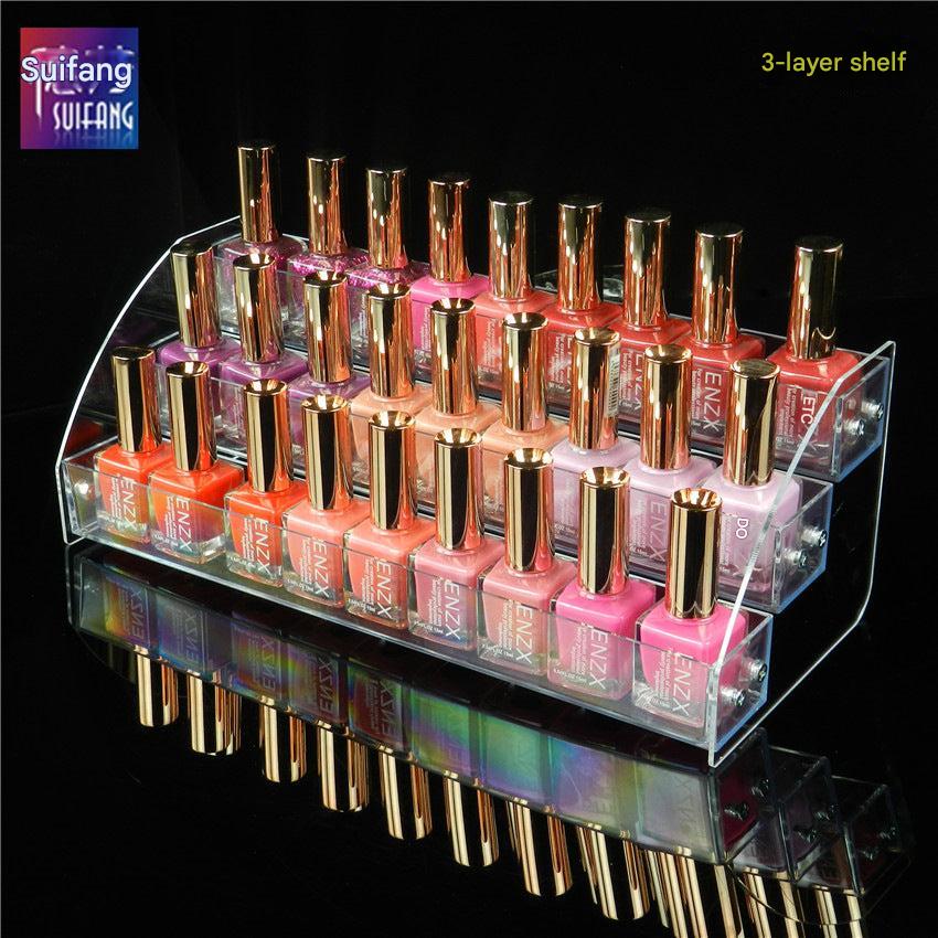 clear acrylic cosmetic organizer top view