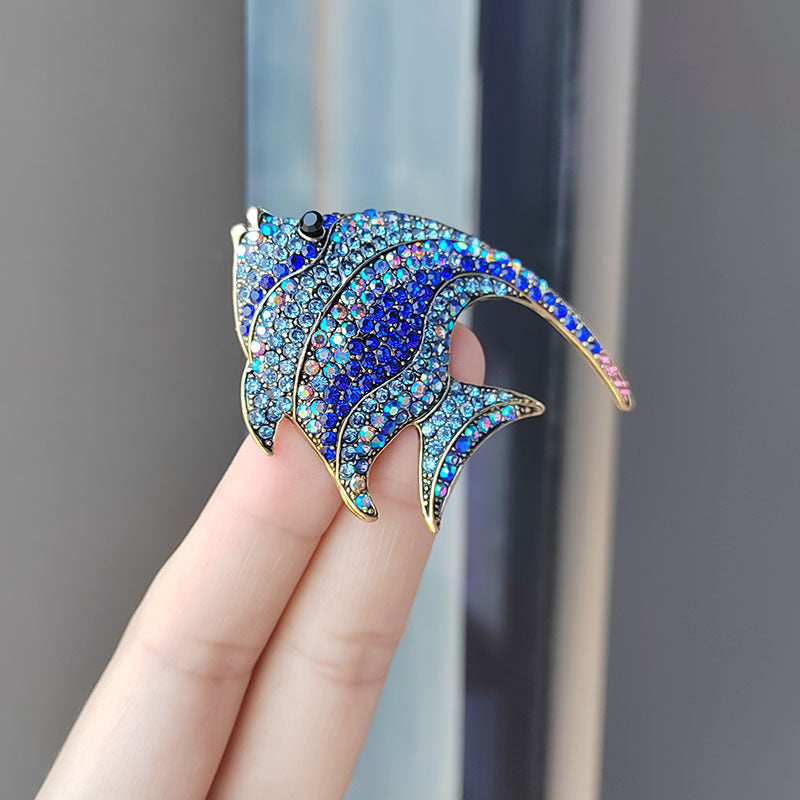 Tropical Fish Brooch Blue Color