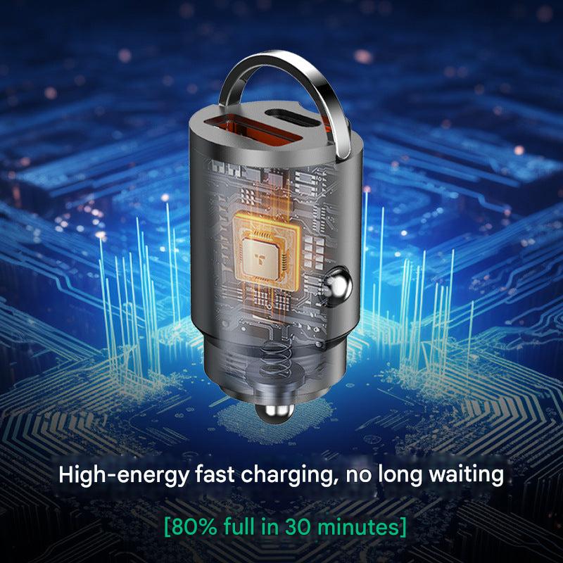 30W car charger with LED indicator light