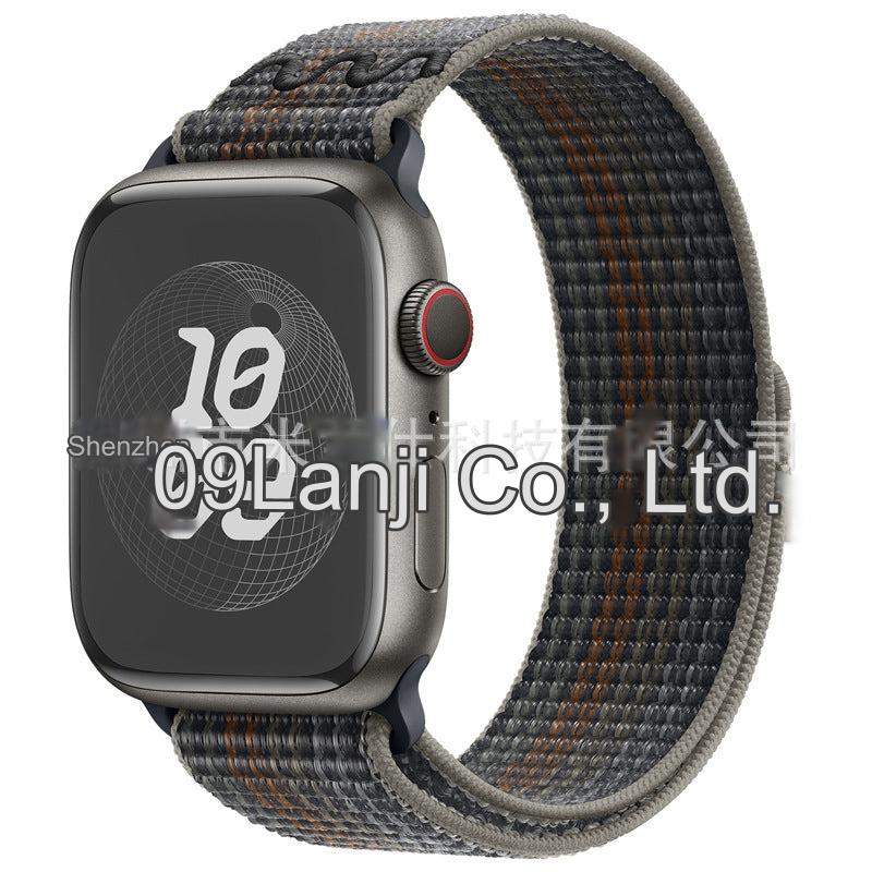 Stylish Nylon Braided Sports Band for Apple Watch - Compatible with Series 9/8/7/6/5/4/3/2/SE, Various Colors