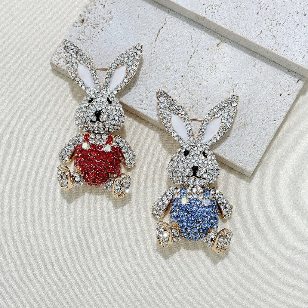 Elegant rabbit brooch on dress