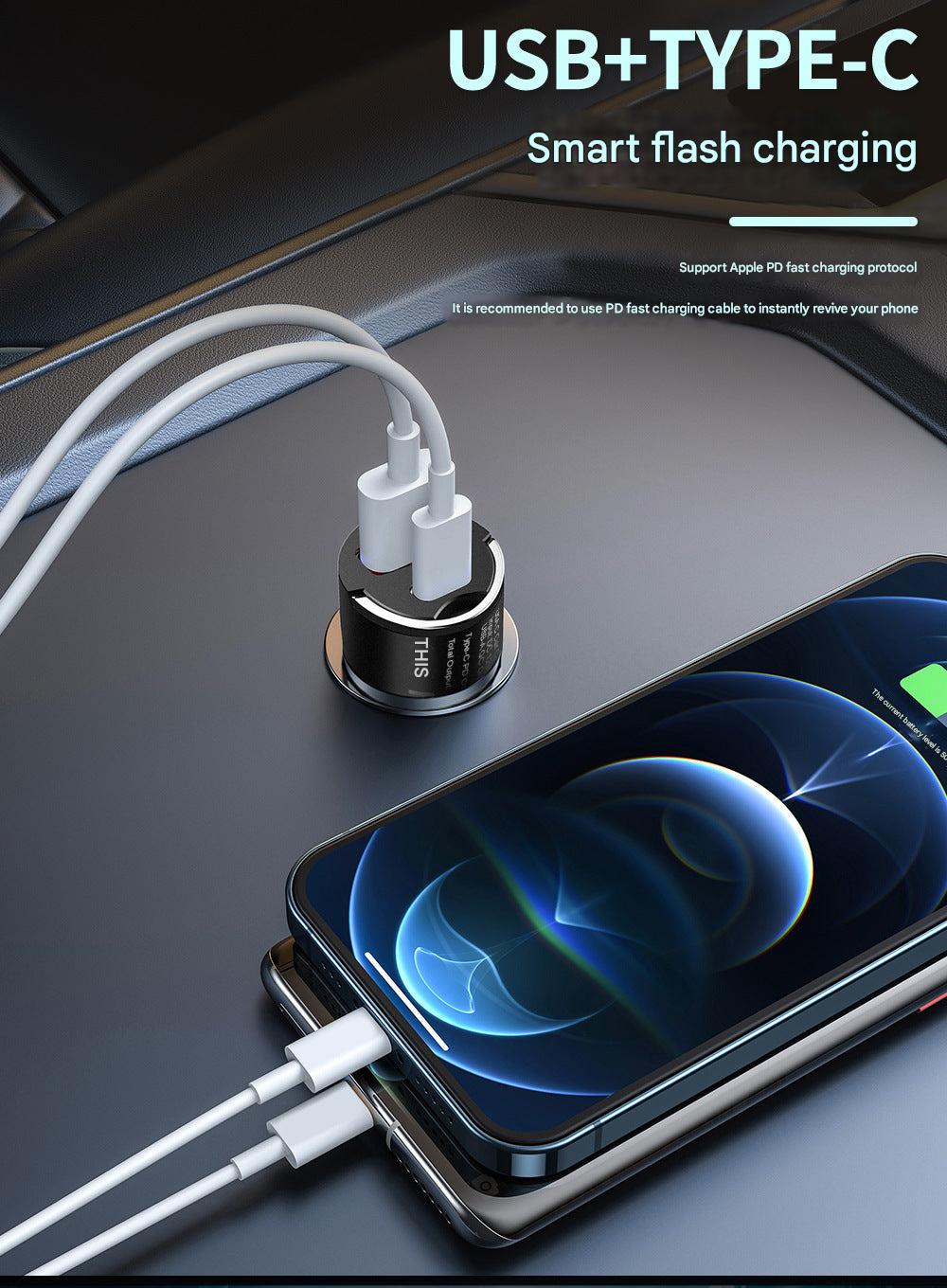 30W USB car charger with dual ports