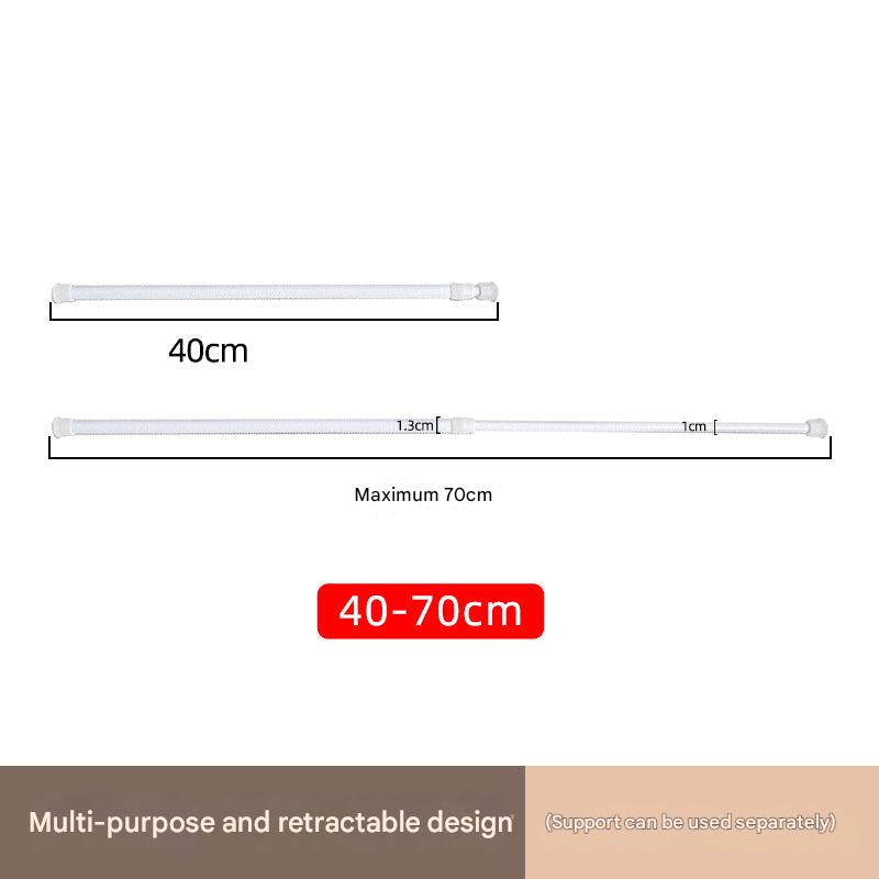 Adjustable tension rod in bathroom