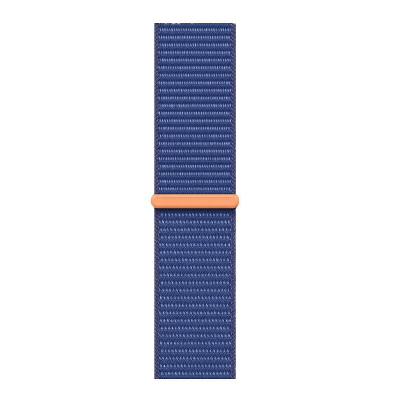 Stylish Nylon Braided Watch Band for Apple Watch - Compatible with Series 1-9 & Ultra - Adjustable Velcro Closure - Multiple Colors Available
