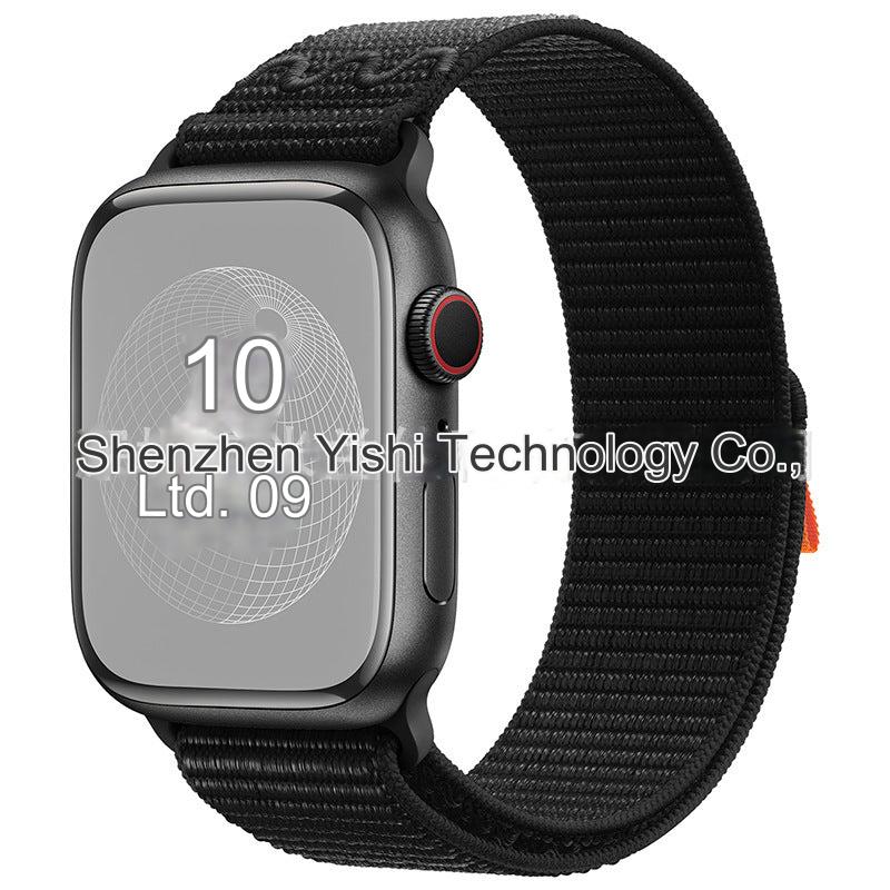 Stylish Nylon Braided Sports Band for Apple Watch - Compatible with Series 9/8/7/6/5/4/3/2/SE, Various Colors