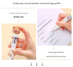 bright retractable 10-color ballpoint pen front angle view