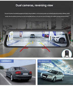 10 inch dual lens dash cam front