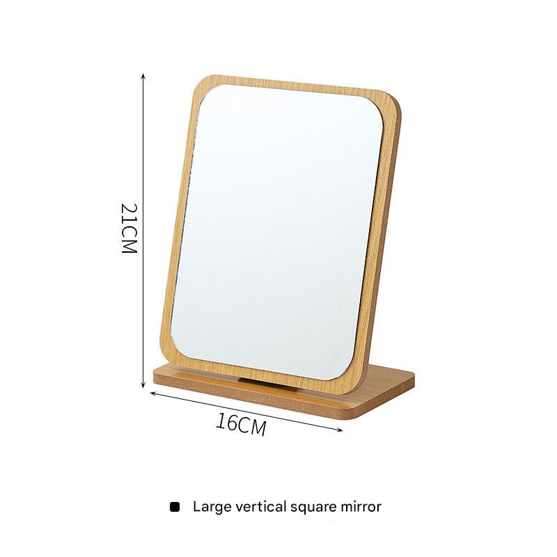 Stylish wooden makeup mirror with stand
