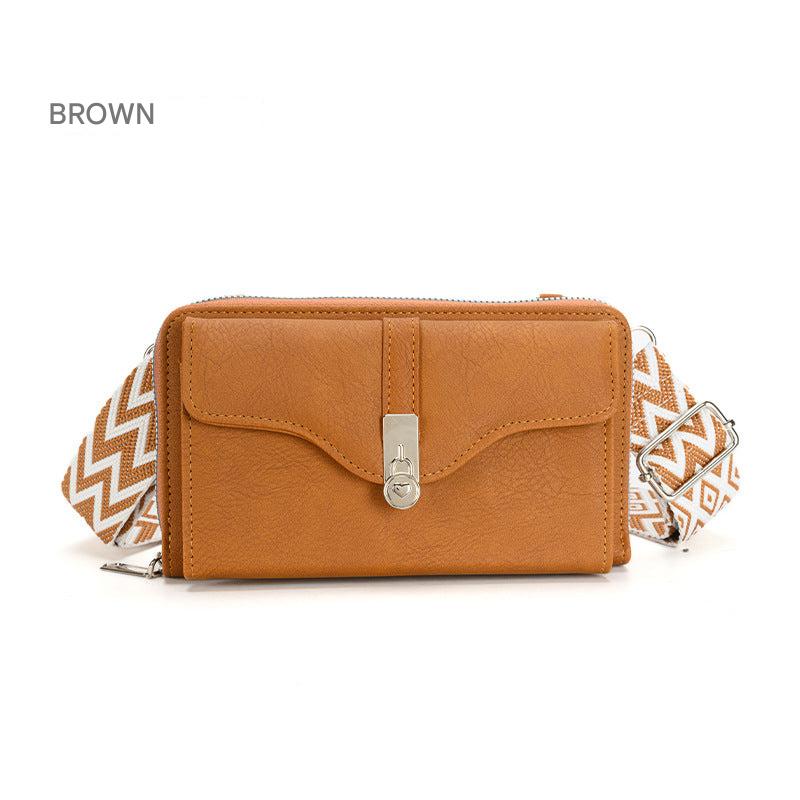 Women's shoulder crossbody bag in brown