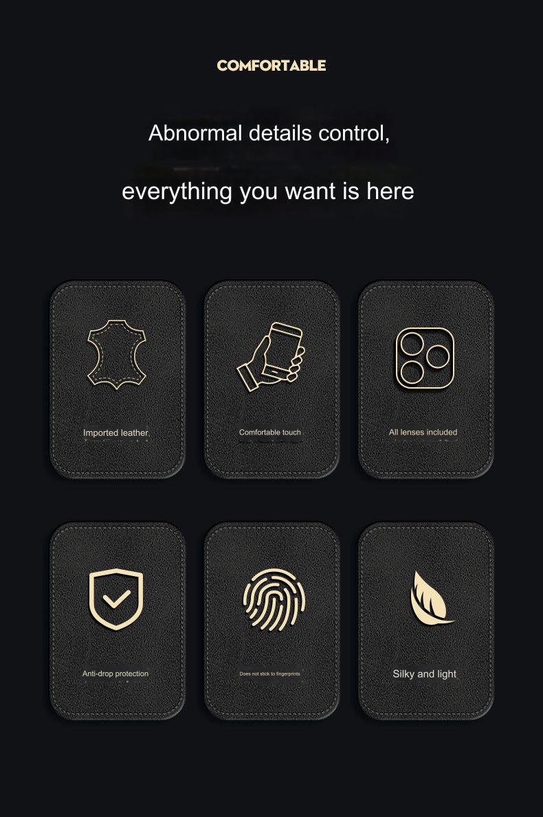 Premium Magnetic Leather Case for iPhone 15/14/13 Series - Stylish Protective Cover