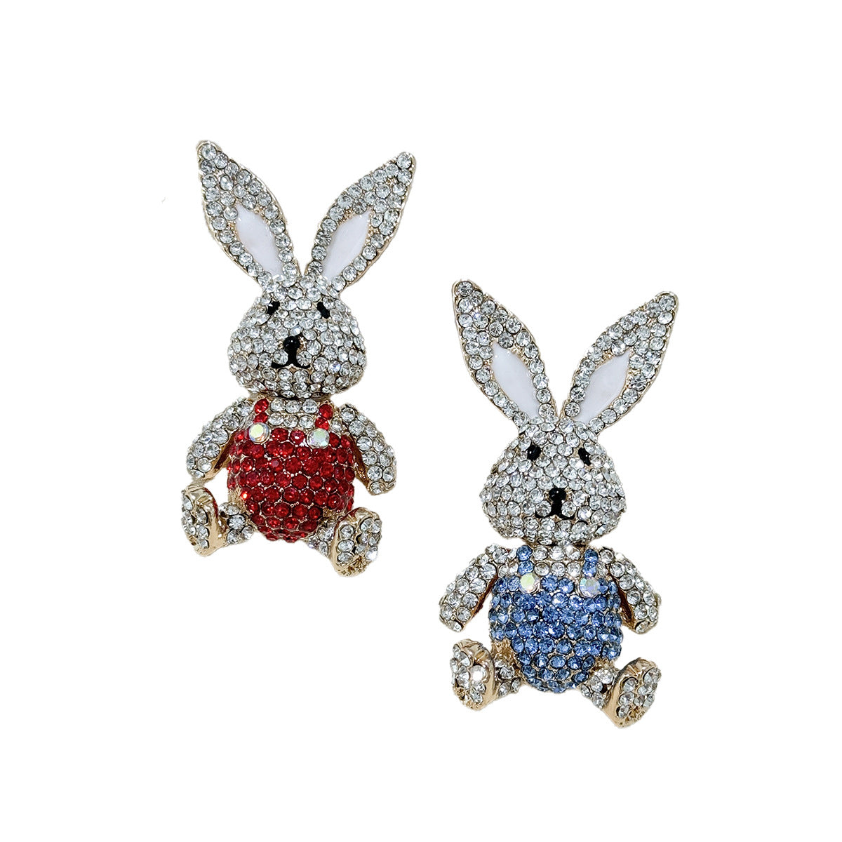 Elegant rabbit brooch on dress