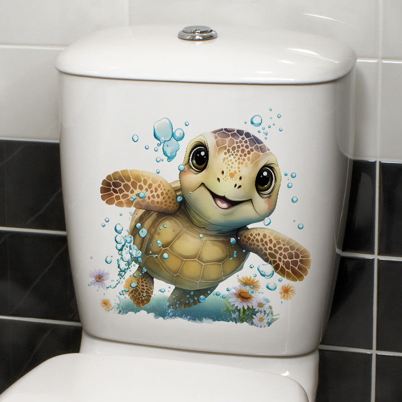 Colorful turtle sticker for kids bathroom image 5
