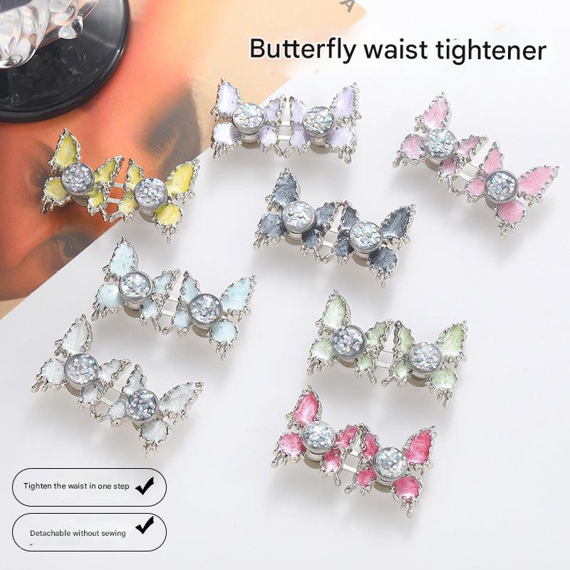 Adjustable Waist Butterfly Buckle with Rhinestones - Buckle Design