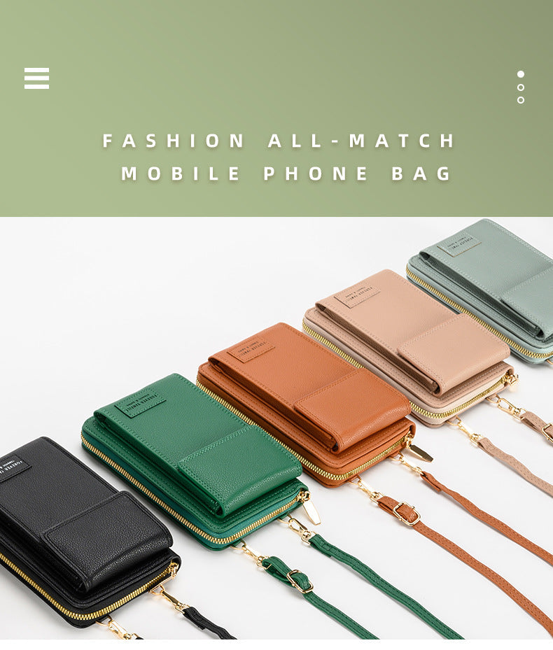 Women phone wallet bag brown