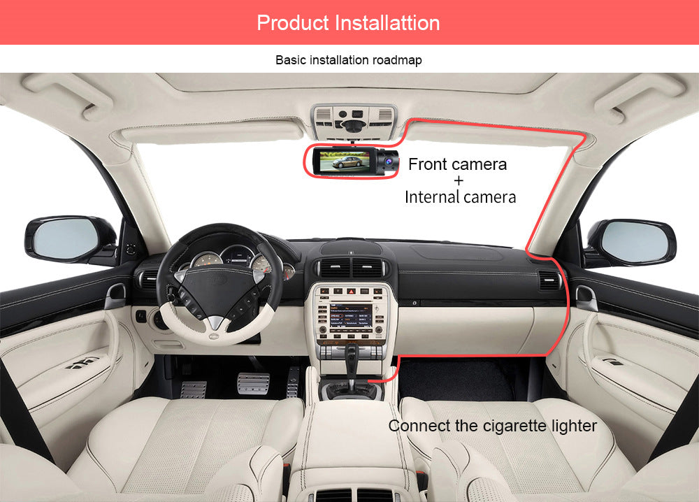 Third image displaying rear view of the car dash cam