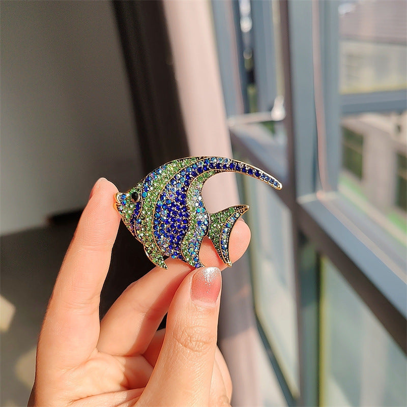 Tropical Fish Brooch Green Color