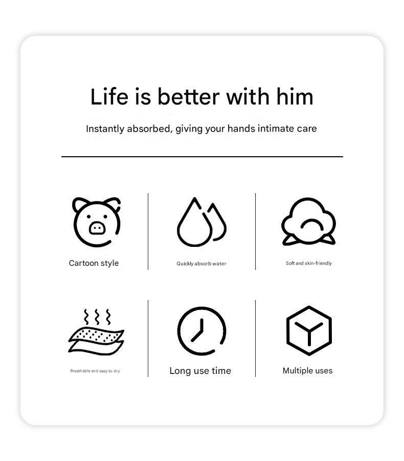 Coral velvet hand towel in use