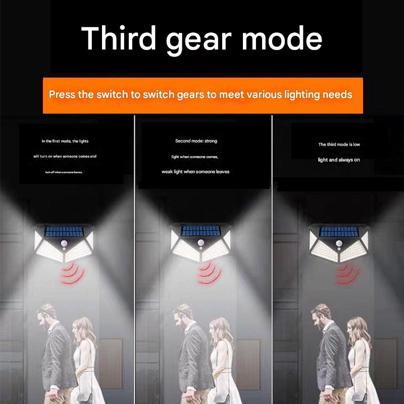 LED Solar Motion Sensor Light in Outdoor Setting