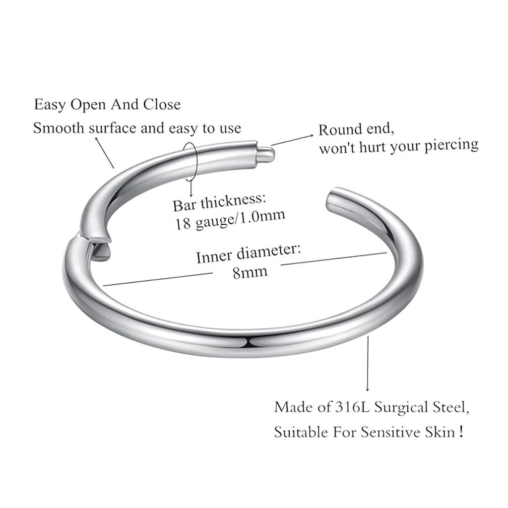 316L stainless steel nose ring in black